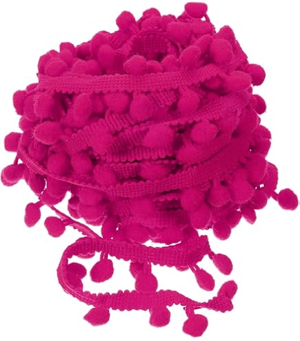 QUARKZMAN 2 pompon balboorden, band naaien, doe-het-zelf knutselaccessoires voor gordijnen, kleding, kussens, decoratie, kleurrijk