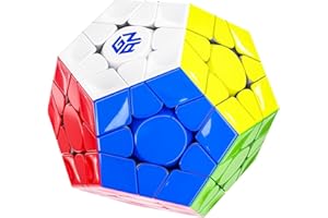 Bukefuno GAN Megaminx MagLev UV V2 Speed Magic Cube Puzzle 120 Magnete gan Megaminx Pentagonal Magnetic Speed Cube Stickerless UV Coated-Black Base