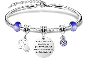 SAMORION A Volte Dimentichi Di Essere Fantastico Braccialetti Regalo Ispiratore Nome Lettera Iniziale Braccialetti Per La Laurea Di Compleanno Della Ragazza Delle Donne braccialetti Anniversario