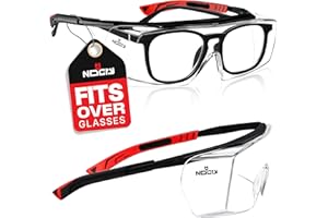 NoCry Safety Glasses Over Eyeglasses with Anti Scratch Wraparound Lenses, UV400 Protective Eyewear, ANSI Z87 & OSHA Approved Safety Goggles Over Glasses in the Lab or Shooting Glasses Over Eyeglasses