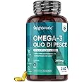 Omega 3 Olio di Pesce con 660mg EPA e 440mg DHA, Omega3 2000mg ad Alto Dosaggio, 240 Olio di Pesce Omega 3 Capsule per 4 Mesi