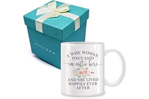 MAGEDON Retirement Gifts for Women, Ceramic Coffee Mug 11oz - A Wise Woman Once Said Funny Leaving Gifts for Colleagues, Funny Mugs for Women, Retiring Presents Ideas, Christmas Gifts