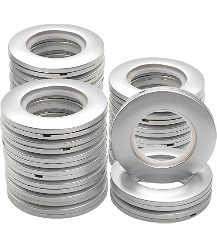 Œillets Rideaux Gardinia - Lot De 10 - 46/28mm - Argent Satiné - Plastique