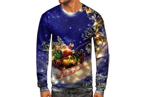 COOFANIN Christmas Jumpers for Men Satin Grandad Hoodies UK Sales Clearance Funny Ugly Christmas Sweater 3XL Xmas Jumper 2023 Men's Christmas Jumpers Mens Christmas Jumpers Novelty
