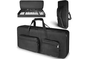 SUNDOY Custodia per tastiera a 49 tasti, in tessuto Oxford 600D, imbottitura in schiuma da 8 mm, perfetta per il trasporto di tastiere, accessori musicali e molto altro ancora
