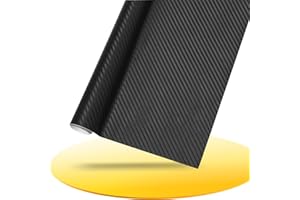 Dimiff Black Covering, Film Carbone Adhésif pour Voitures Et Motos, Film de Protection Automobile étanche, Résistant Aux Rayures, Facile à Installer, 30 cm x 152 cm.