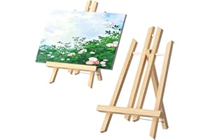 BREANIFULL Cavalletto da tavolo in legno (confezione da 2) – 30 x 19 cm, cornice portafoto in legno massiccio per dipinti, bambini arte e artigianato