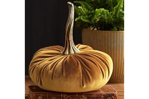 ACHIMLT Zucca Halloween Decorazioni Autunnali Zucche di Velluto Artificial Decorazioni Autunnali per Ringraziamento Halloween Finta Zucchi Artificiali Decorazioni Festa Autunnali (Gold, One Size)