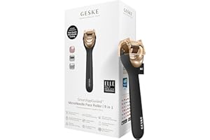GESKE | SmartAppGuided™ MicroNeedle Face Roller | 9 en 1 | con cuarzo rosa | Microagujas | Dispositivo profesional de microagujas | Rodillo de agujas | Rodillo de belleza cara | rodillo de microagujas