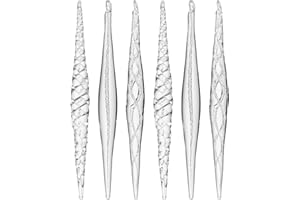 ‎DN DECONATION DN DECONATION Kristall Eiszapfen Anhänger Set Weihnachtsdeko Hängend Glas Weihnachtsbaum Dekoration Winter Hochzeit Party Home Decor 6-teilig Klar