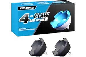 CHAMPKEY 2-Pack 4-Claw Golf Ball Retriever | Premium Putter Grip Ball Grabber with Rubber Claws | for Standard Hole-End Grips (Not Suitable for Metal Hole-End Grips)