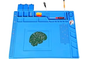 SVUPUE Magnetische Lötmatte, 500℃ Hitzebeständig Reparaturmatte, Antistatisch, mit Skala, 45×30cm, zum Löten, Reparieren von Elektronischen Bauteilen, Reparatur und Lötmatte Silikon