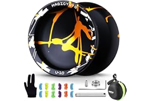 YOSTAR V10 Plus, Upgraded 2 in 1 Responsive & Unresponsive Yoyo, Professional Trick Yoyo for Adults, Metal Yo Yo Designed for Finger Spin, with 12 Strings, Case, Bearing Kit