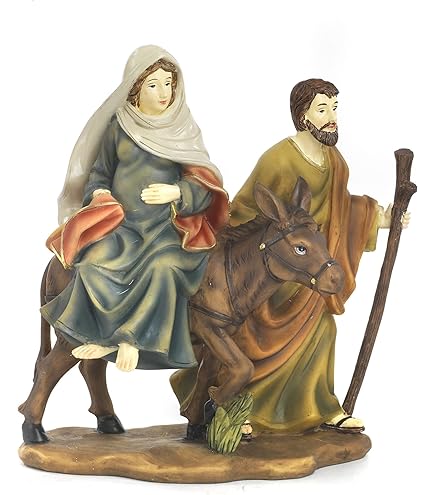 Gruppo Natività In Resina - Maria, San Giuseppe E Gesù Bambino Per Presepe - Foto 7