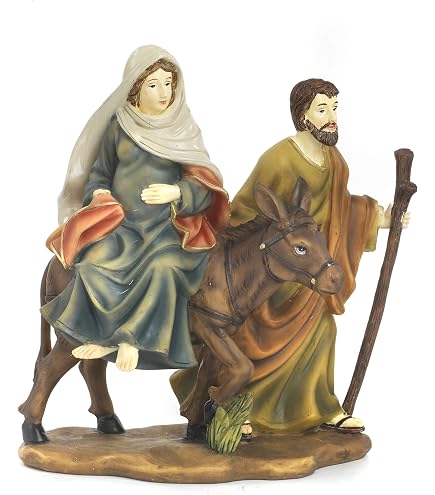 Crèche De Noël En Résine - Groupe Nativité 30 Cm - Décor De Table Ou Cheminée