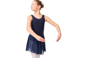 tanzmuster Ballettkleid Mädchen ärmellos - Minnie - EU Gr. 92-170 - weiche Baumwolle - Chiffonröckchen - Ballett Trikot für Kinder
