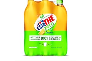 Estathé Zero Limone - The Freddo, Senza Zucchero, con Vero Infuso di Foglie di The e Succo di Limone, Bevanda Analcolica Senza Glutine, 6 Bottiglie da 1,5 lt