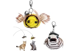 Wukemaoyi 2 PzGiochi per Gatti in Casa, Ricambio Giochi Gatto Piume Ape Gioco Gatto Interattivo, Gioco Giochi per Gattos Gatti Interattivi, Ricariche Giocattoli Ape per Gattis