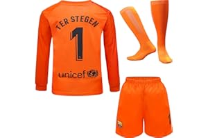 NIHMEX Barcelona TER Stegen Kinder Torwart Trikot Fußball #1, Neu Saison, Shorts Socken Torwarttrikot