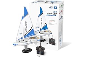 PLAYSTEAM Voyager 280 RC - Velero con Control de Viento, Color Azul, 17.5 Pulgadas de Alto