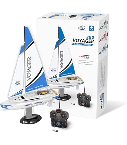 Voilier Télécommandé Carson Atlantic - 2.4 GHz, 100% RTR, Radiocommande Incluse, Blanc, Pour étang, Piscine