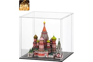 Huijintao Vitrine Acrylique, Vitrine Exposition Transparent, Vitrine Figurine, Vitrine pour Collection, vitrine Voiture Miniature pour Figurines, Jouets, Objets de Collection, Noir (28x28x28cm)
