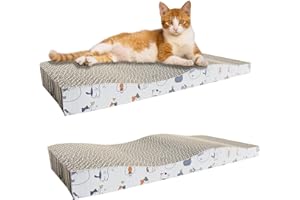 ABRFC Cat Scratching Board Cat Scratcher Cat Scratch Pad Cardboard Cat Scratchers for Indoor Cats Reversible Large Wide Corrugated Double-Sided Usability (2 Pack Board)