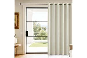 KGORGE Türvorhang Kälteschutz Gardinen Wohnzimmer Ösenschal - 1 Stück H 210 x B 200 cm Vorhang Beige Blickdichte Vorhänge Kinderzimmer Mädchen Extra Breite Gardine 200cm Breit, Hellbeige