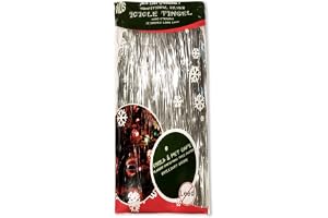 Premium istappar glitter strängar för julgran – 2 000 gammaldags silveristappar girlang för julgranar blank mylar – varje tråd 45 cm. - Husdjurssäker för barn (blyfri) - häng med ornament och dekor
