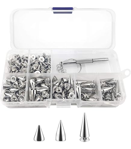 Lot De 100 Clous Coniques à Visser En Métal Pour Loisirs Créatifs - 10 Mm - Style Punk Rock - Doré