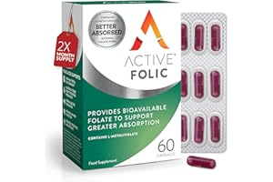 SOLVOTRIN Active Folic 400 mcg – L-Methylfolate Folic Acid Supplement – Highly Absorbed, Vegan – Supports Pregnancy, Energy, Tiredness & Fatigue Reduction – 60 Capsules (2-Month Supply)