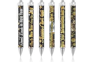 HOWAF 12pcs New Year Gifts Bulk Ball Point Pens, New Year Pens for Team Employee Coworker 2026 New Year Eve Party Favor, 2026 NYE Party Gifts Inspirational Pen, Black Ink