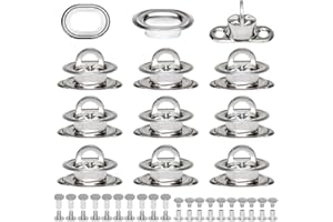 QIQN Drehverschluss für Ovalösen Messing Vernickelt Drehverschluss für Öse Pkw Anhänger Plane Planenverschluss, Heimwerker Taschen und Hardware-Zubehör 10Satz