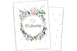 Cozy Racoon 3-teilige Mutterpasshülle für den deutschen Mutterpass | Hochwertige Hülle für deinen Mutterpass | Design Flower Party (ohne Personalisierung)