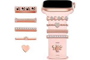 Hemobllo Watch Strap Buckle with Rhinestone Charms Decorative Metal Accessory for Bands Compatible with Smartwatch Series 1-8