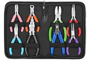 Nagoyuki Alicates de JoyeríA, 8 Piezas de Herramientas de Alicates para Hacer Joyas, Herramientas de Alicates para Hacer Joyas, para ReparacióN de Joyas, Envoltura de Alambre, Manualidades