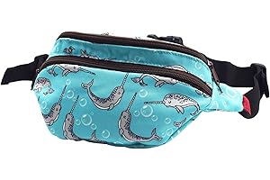 Lparkin Sac banane en toile Sac de ceinture Motifs de narval Idée cadeau, Narwhal