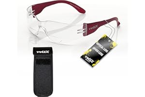 voltX GRAFTER Bifocal Lightweight Reading Safety Glasses (CLEAR LENS +2.0 Dioptre) Cycling Sports Glasses UKCA & CE EN166f UV400 anti fog coated lens Semi Rigid Expandable Safety Pouch