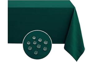 Softalker Mantel de Navidad 240x140 cm Antimanchas Verde Oscuro,Lavable,Impermeable,Estructura de Lino,Rectangular,manteles Decorativo para Exterior,jardín,Fiesta,cumpleaños,Año