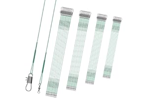 KINBOM Líderes Pesca, Medias de Línea Carnassier, Línea de Pesca Montee Cucaracha, Líneas Líder Pesca Alambre de Acero Inoxidable Anti-Mordedura con Espirones Agua Salada Y Agua Dulce