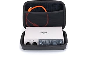 Analog Cases Glide Case pour Focusrite Scarlett 4i4 / Universal Audio Arrow et interfaces Audio comparables (étui de Transport en EVA moulé Durable/Nylon, poignée Robuste en Caoutchouc), Noir