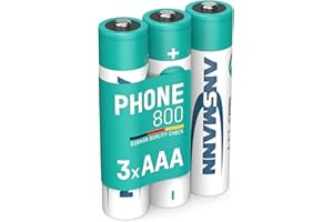 ANSMANN Bateria do telefonu AAA 800 mAh NiMH 1,2 V (3 sztuki) - baterie DECT Phone Micro AAA do ładowania, maksymalne niskie samorozładowanie, idealne do telefonu bezprzewodowego, niania dziecka,