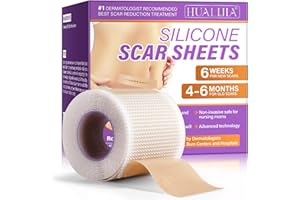 HUALIJIA Silicone Scar Tape (1.6” x 60” -1.5M), Reusable Silicone Scar Sheets, Self-Adhesive, Safe and Effective, Works on Old & New Scars (Beige)