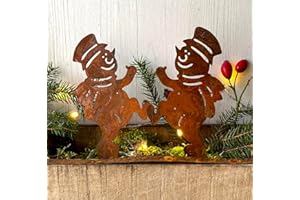 ‎LB H&F LB H&F Lilienburg 2er Schneemann Weihnachtsdeko Roststecker Rost Metall wetterfest (Schneemann Set - Kl)