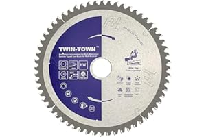TWIN-TOWN HM Lama per sega circolare multi-materiale, 210 x 30 mm, Z60, anello di riduzione 20 mm, ideale per legno, laminato, MDF, alluminio, plastica, parquet e rame per segare con troncatrice