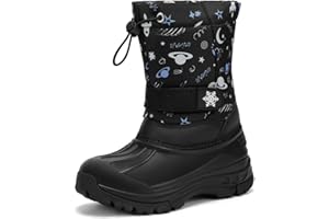 Kricely Boys Wellies Kids Snow Boots Boys Girls Winter Boots Walking Shoes Rain Boots