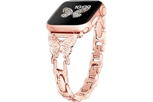 wipalor Schmetterling Band für Apple Watch Armbands Damen 42 mm 41 mm 40 mm 38 mm 46 mm 44 mm 45 mm 49 mm, Süße Bling-Diamanten Metall iWatch Armbands Serie 10 9 8 7 6 5 4 2 1 Se Ultra