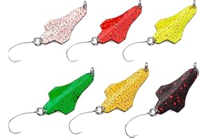 Wilsonzin Set de Cuillère à Truite Ensemble d'hameçons à Truite à Simple hameçon Coloré Cuillers de Pêche Leurres à Truite Carnassiers Leurre pour Truite Convient pour La Pêche en Plein Air 6 Pièces