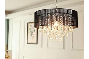 ‎SM SAINT MOSSI Saint Mossi Moderne K9 Kristall Regentropfen Kronleuchter Beleuchtung Unterputz LED Deckenleuchte Pendelleuchte für Esszimmer Badezimmer Schlafzimmer Wohnzimmer Breite 43 x Höhe 27 cm