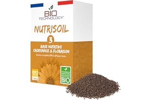 Bio Technology® | Engrais Organique de Croissance | Engrais Organique de Floraison | Engrais Solide à mélanger au terreau | Engrais complet Croissance & Floraison | Nutrisoil 3 – 350G